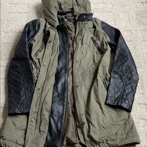 Victoria Secret Olive green/leather trench coat!